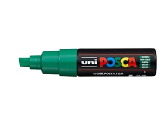 Uni POSCA - PC-8K 6 Green Chisel 8mm, 1/Pkg