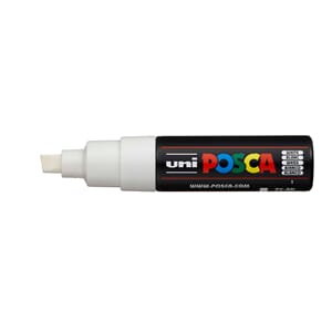 Uni POSCA - PC-8K 1 White Chisel 8mm, 1/Pkg