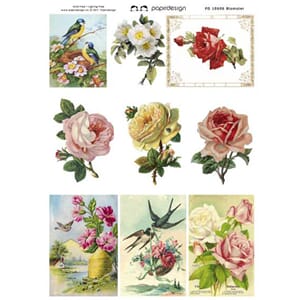 Papirdesign: Blomster, klippeark, A4