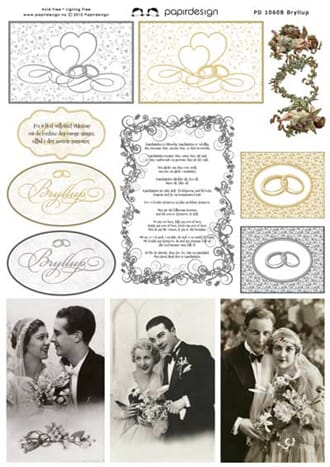 Papirdesign: Bryllup klippeark