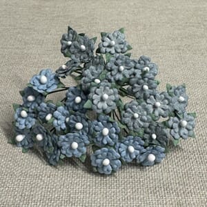 Papirdesign - Vintage Blå Miniblomster, 30 stk
