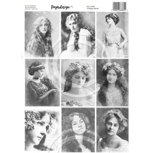 Papirdesign: Vintage Damer, klippeark, A4