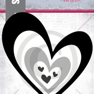 Papirdesign: Hjerte 5 dies, 5/Pkg