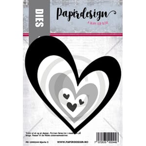 Papirdesign: Hjerte 5 dies, 5/Pkg