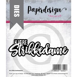 Papirdesign: Strikkedame dies, 2/Pkg