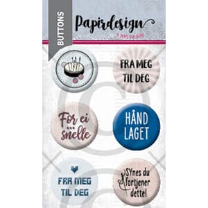 Papirdesign: Broderi buttons, 6/Pkg