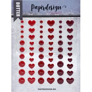 Papirdesign - Røde hjerter, 60/Pkg