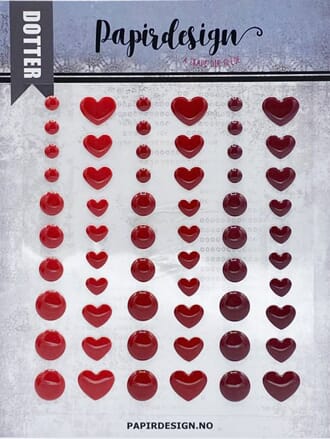 Papirdesign - Røde hjerter, 60/Pkg