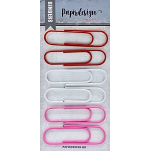 Papirdesign: Binders 2 - Rød, rosa, hvit, 6/Pkg