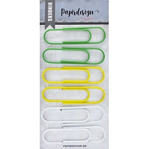 Papirdesign: Binders 3 - Grønn, gul, hvit, 6/Pkg