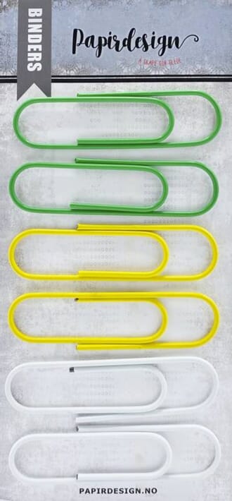 Papirdesign: Binders 3 - Grønn, gul, hvit, 6/Pkg