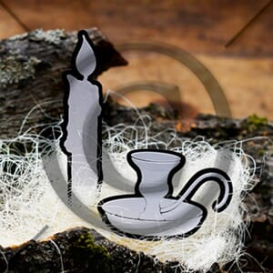 Papirdesign: Lys og lysestake Dies