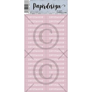 Papirdesign - Invitasjon 3, rosa klistremerker