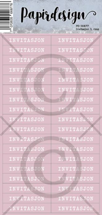 Papirdesign - Invitasjon 3, rosa klistremerker