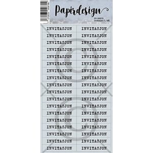 Papirdesign - Invitasjon 5, blå klistremerker