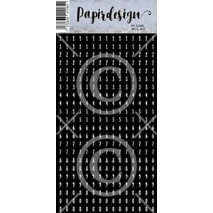 Papirdesign - Små tall 2, sort klistremerker