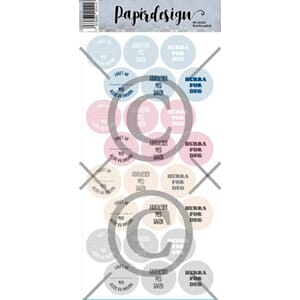 Papirdesign - Runde pastell klistremerker