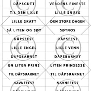 Papirdesign - Barnedåp klistremerker