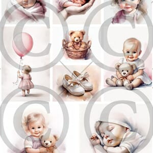 Papirdesign - Babyjente Motivark, A4