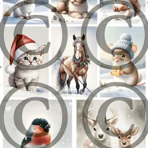 Papirdesign - Juledyr Motivark, A4