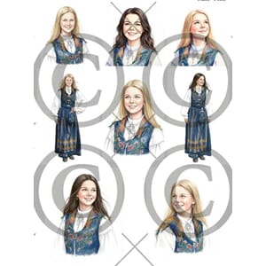 Papirdesign - Konfirmant, blå Motivark, A4