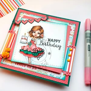 Polkadoodles - Ruby Birthday Cake Clear Stamps