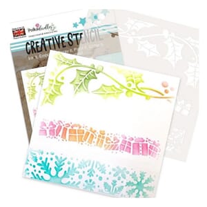 Polkadoodles - Christmas Holly Gift Snow 3-in-1 Stencil