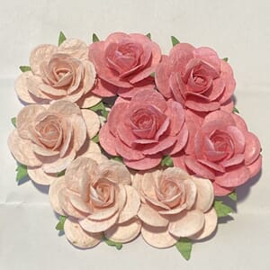 Papirdesign: Roser - Rosa, str 35 mm, 8/Pkg
