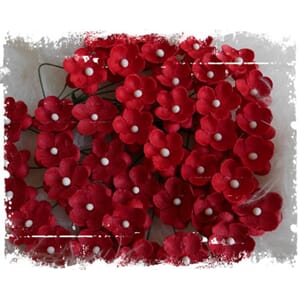 Papirdesign: Søte blomster - Røde, str 16 mm, 40/Pkg