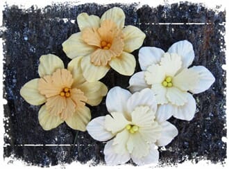 Papirdesign: Påskeliljer store blomster, 4/Pkg