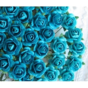 Papirdesign: Roser - Turkis, 1,8 cm