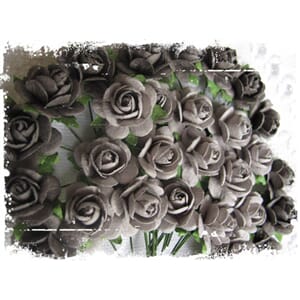 Papirdesign: Roser - Grå, 1,8 cm