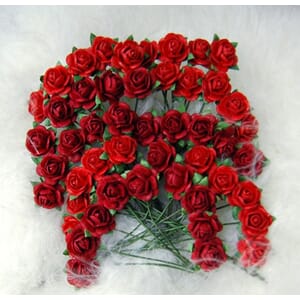 Papirdesign: Roser - Røde, str 1,2 cm