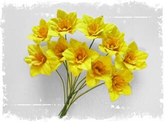 Papirdesign: Påskeliljer, små - Håndlagde blomster