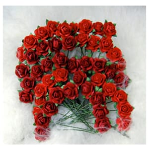 Papirdesign: Rød - Roser 1cm