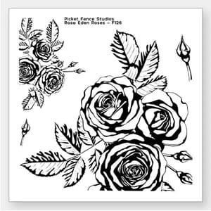 Picket Fence Studios: Rosa Eden Roses clear stamps, 6x6 inch