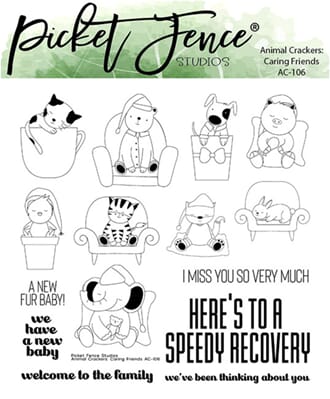 Picket Fence Studios - Caring Friends 6x6 Inch Clear Stamps