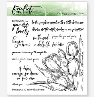 Picket Fence Studios: Early Tulip Bouquet Stamp Set