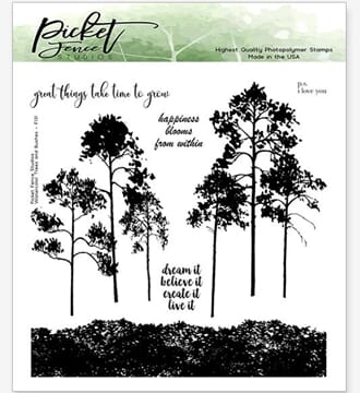 Picket Fence Studios: Watercolor Trees and Bushes Stamp Set