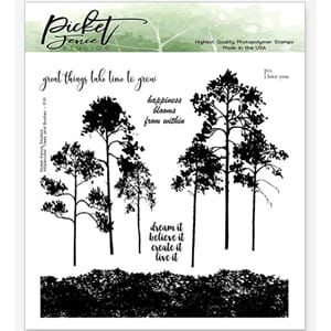 Picket Fence Studios: Watercolor Trees and Bushes Stamp Set