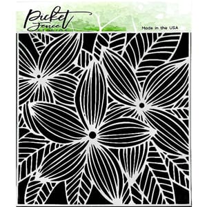 Picket Fence Studios Plumeria Flowers Stencil