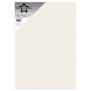 Paper Favourites - Ivory/White A4 Glitter Cardstock, 250gsm