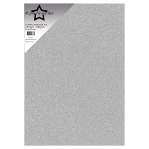 Paper Favourites - Fine Silver A4 Glitter Cardstock, 250g