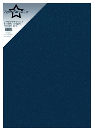 Paper Favourites - Midnight Blue A4 Glitter Cardstock, 250g