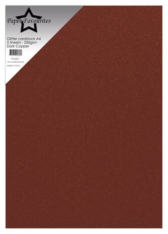 Paper Favourites - Dark Copper A4 Glitter Cardstock, 250g