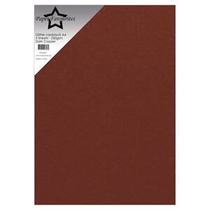 Paper Favourites - Dark Copper A4 Glitter Cardstock, 250g
