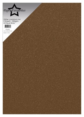 Paper Favourites - Antique Brass A4 Glitter Cardstock, 250g