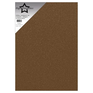 Paper Favourites - Antique Brass A4 Glitter Cardstock, 250g