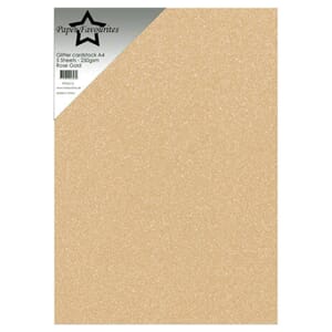 Paper Favourites - Rose Gold A4 Glitter Cardstock, 250g