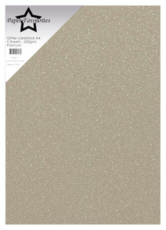 Paper Favourites - Platinum  A4 Glitter Cardstock, 250g